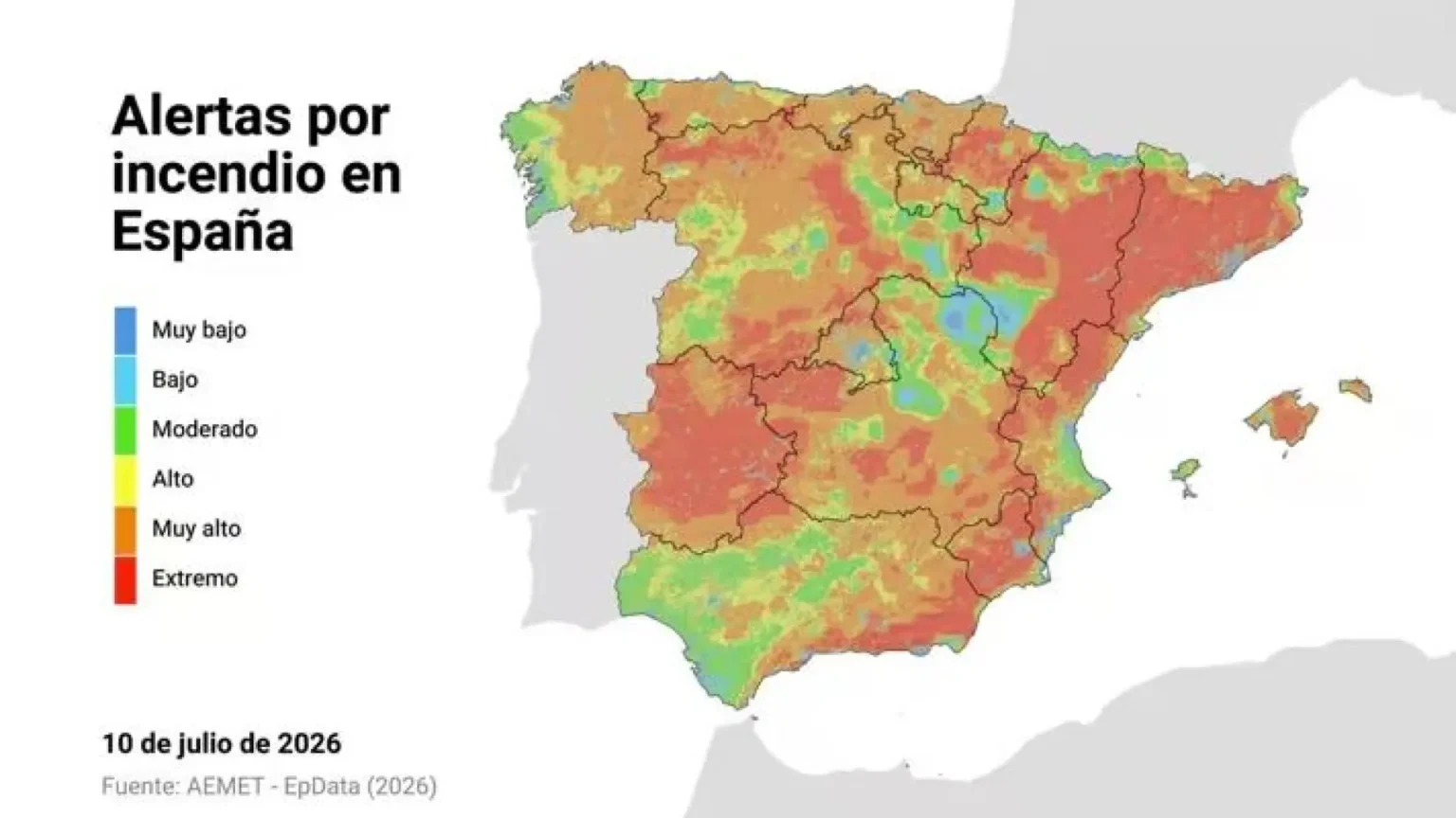 Herramienta permite consultar el riesgo de incendios forestales por localidad en España