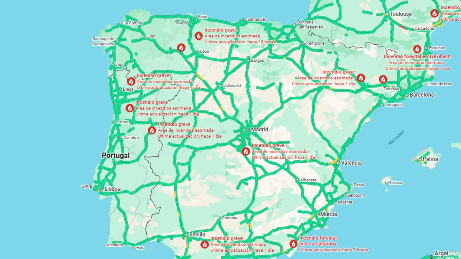 España enfrenta múltiples incendios forestales con 11 víctimas mortales en Almería