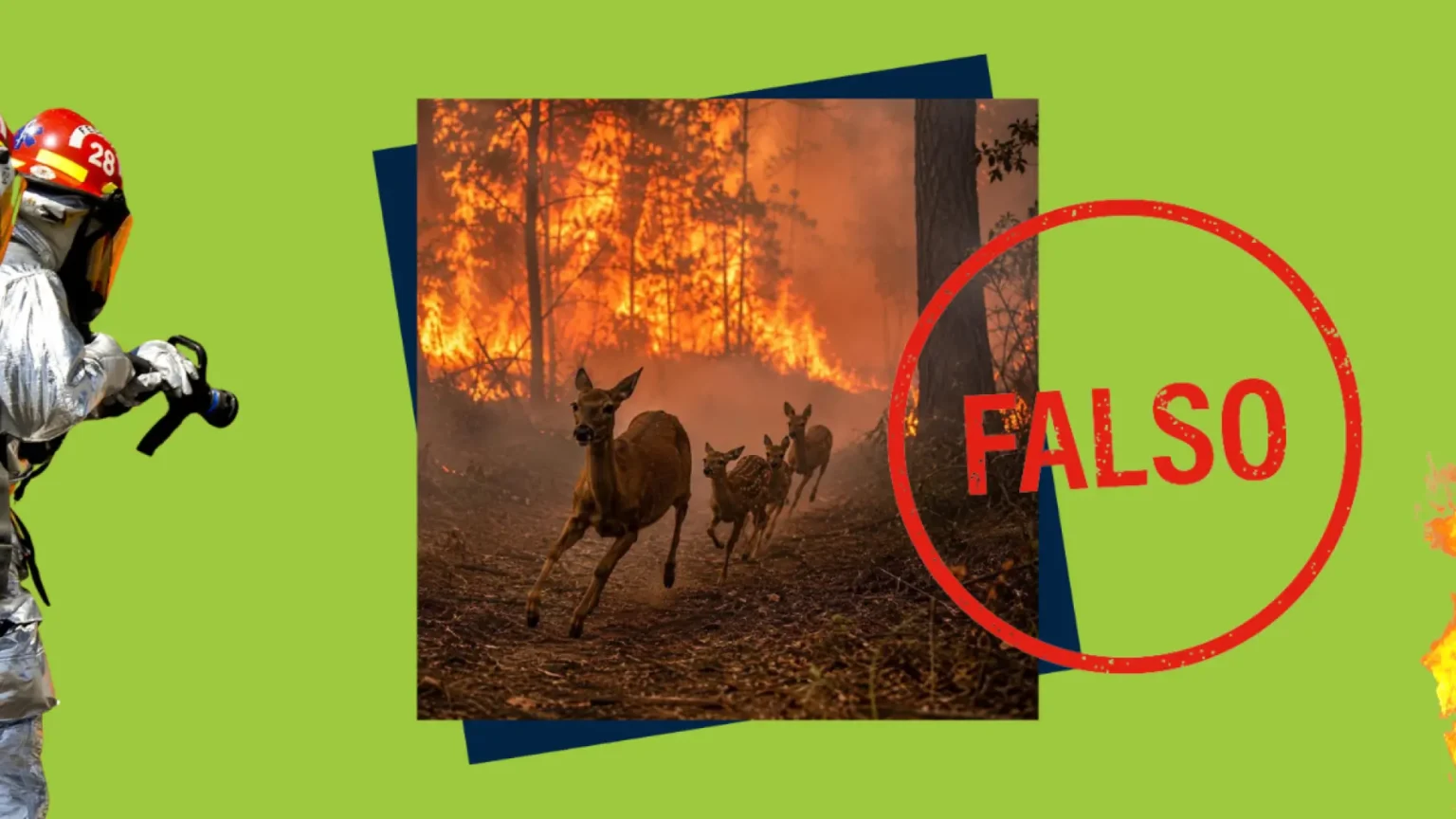 Imagen viral de familia de ciervos huyendo de incendios fue creada con inteligencia artificial