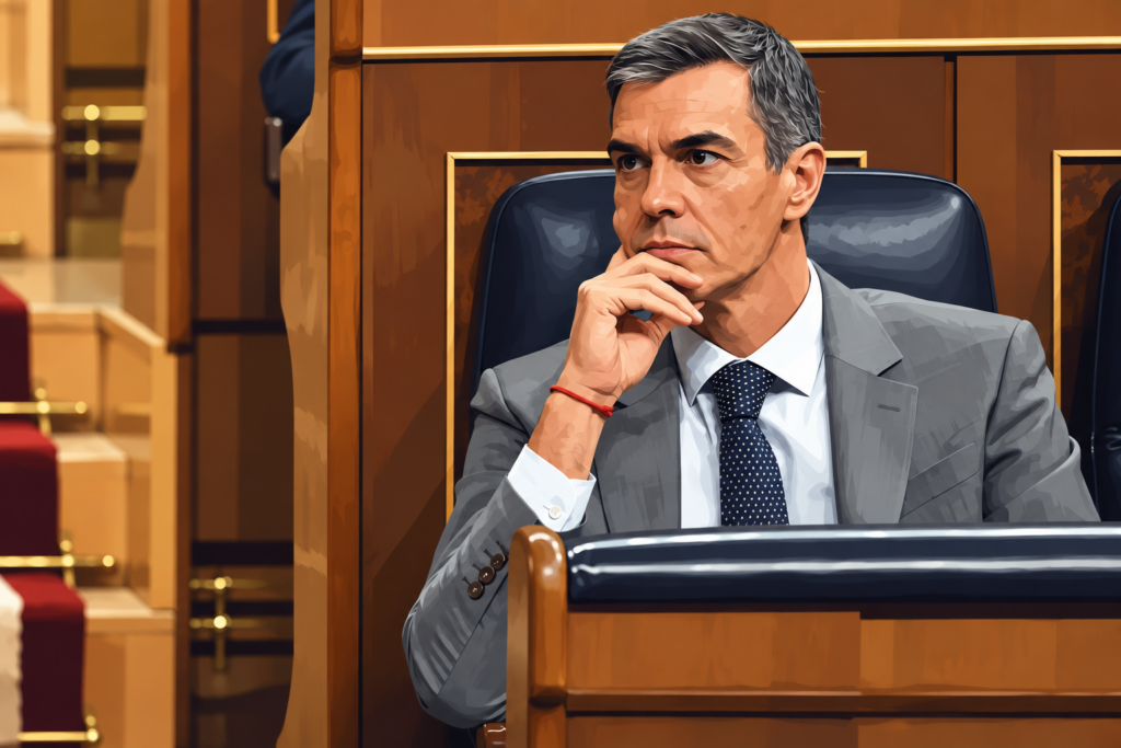 Pedro Sánchez durante una sesión parlamentaria en España